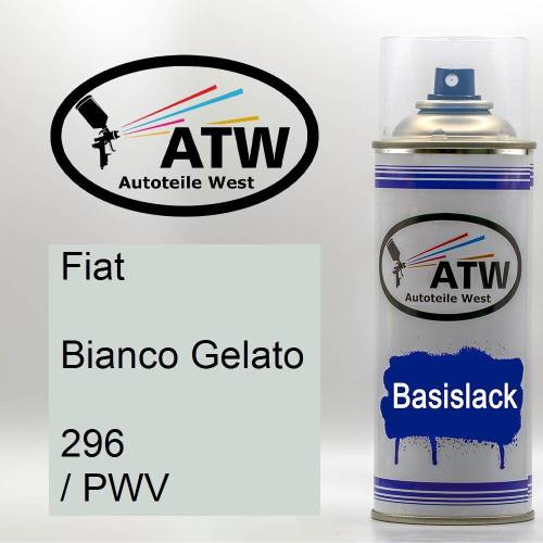 Fiat, Bianco Gelato, 296 / PWV: 400ml Sprühdose, von ATW Autoteile West.